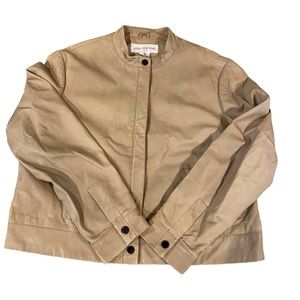Jones New York tan leather jacket size 16